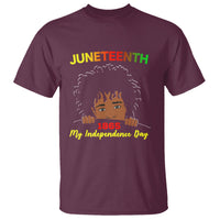 Happy Juneteenth Independence T Shirt Teen Youth Afro Locs Black Boy - Wonder Print Shop