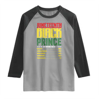 Juneteenth Black Prince Nutrition Facts Raglan Shirt