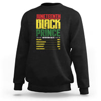 Juneteenth Black Prince Nutrition Facts Sweatshirt - Wonder Print Shop