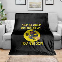 Halloween Witchy Throw Blanket Stop The Wicked From The West - Wonder Print Shop