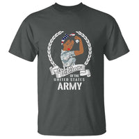 Black US Army Girl Veteran T Shirt - Proud Female Military Veteran - Wonder Print Shop