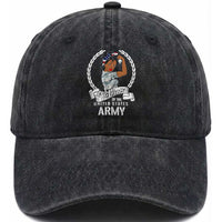 Black US Army Girl Veteran Washed Cotton Baseball Cap - Proud Female Military Veteran
