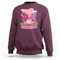 Howdy Valentine Retro Groovy Cartoon Lovely Heart Sweatshirt - Wonder Print Shop