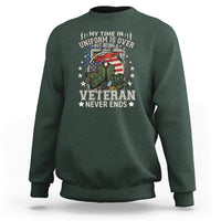 Veteran Sweatshirt My Time In Uniform Is Over But Being A Veteran Never Ends - Wonder Print Shop