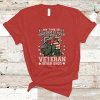 Veteran T Shirt My Time In Uniform Is Over But Being A Veteran Never Ends - Wonder Print Shop