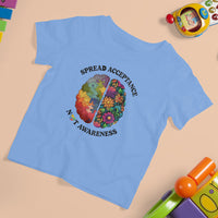 Accept Autism T Shirt For Kid Spread Acceptance Not Awareness Neurodiversity Brain - Wonder Print Shop