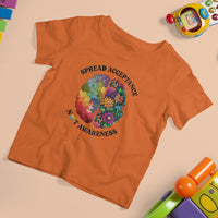 Accept Autism T Shirt For Kid Spread Acceptance Not Awareness Neurodiversity Brain - Wonder Print Shop