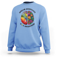Accept Autism Sweatshirt Spread Acceptance Not Awareness Neurodiversity Brain - Wonder Print Shop