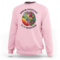 Accept Autism Sweatshirt Spread Acceptance Not Awareness Neurodiversity Brain - Wonder Print Shop