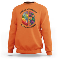 Accept Autism Sweatshirt Spread Acceptance Not Awareness Neurodiversity Brain - Wonder Print Shop