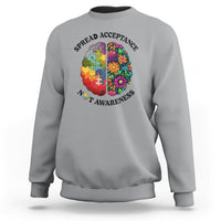 Accept Autism Sweatshirt Spread Acceptance Not Awareness Neurodiversity Brain - Wonder Print Shop