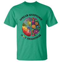 Accept Autism T Shirt Spread Acceptance Not Awareness Neurodiversity Brain - Wonder Print Shop