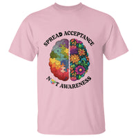 Accept Autism T Shirt Spread Acceptance Not Awareness Neurodiversity Brain - Wonder Print Shop