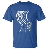 Autism Awareness T Shirt Spectrum Ribbon American Flag - Wonder Print Shop