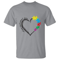 Heart Autism Awareness T Shirt Accept Understand Love Puzzle Piece - Wonder Print Shop