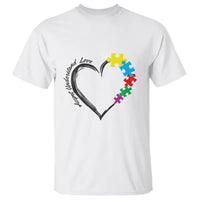 Heart Autism Awareness T Shirt Accept Understand Love Puzzle Piece - Wonder Print Shop