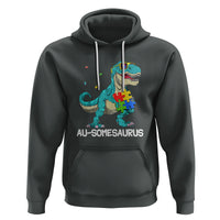 Dinosaur Autism Hoodie Au-somesaurus Word Pun Puzzle Piece - Wonder Print Shop