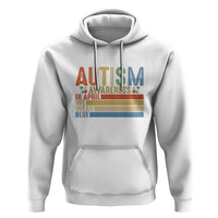 Autism Awareness Month Hoodie In April We Wear Blue Retro Vintage Puzzle Piece - Wonder Print Shop