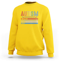 Autism Awareness Month Sweatshirt In April We Wear Blue Retro Vintage Puzzle Piece - Wonder Print Shop