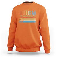 Autism Awareness Month Sweatshirt In April We Wear Blue Retro Vintage Puzzle Piece - Wonder Print Shop