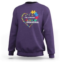 I'm A Proud Autism Grandma Sweatshirt Puzzle Piece Heart - Wonder Print Shop