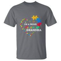 I'm A Proud Autism Grandma T Shirt Puzzle Piece Heart - Wonder Print Shop