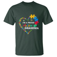I'm A Proud Autism Grandma T Shirt Puzzle Piece Heart - Wonder Print Shop