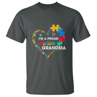 I'm A Proud Autism Grandma T Shirt Puzzle Piece Heart - Wonder Print Shop