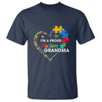 I'm A Proud Autism Grandma T Shirt Puzzle Piece Heart - Wonder Print Shop