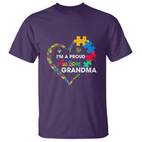I'm A Proud Autism Grandma T Shirt Puzzle Piece Heart - Wonder Print Shop