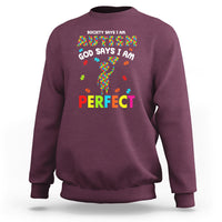 Society Says I Austism Sweatshirt God Say I Am Perfect Boy Kid - Wonder Print Shop