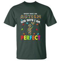 Society Says I Austism T Shirt God Say I Am Perfect Boy Kid - Wonder Print Shop