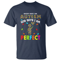 Society Says I Austism T Shirt God Say I Am Perfect Boy Kid - Wonder Print Shop
