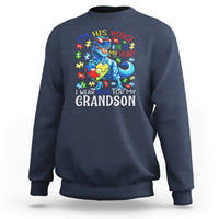 Autism Grandma Sweatshirt I Am His Voice He Is My Heart I Wear Blue For My Grandson - Wonder Print Shop