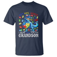 Autism Grandma T Shirt I Am His Voice He Is My Heart I Wear Blue For My Grandson - Wonder Print Shop