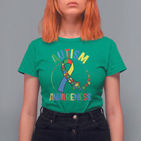 Autism Awareness T Shirt For Women Spectrum Ribbon - Wonder Print Shop