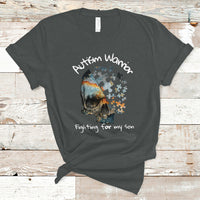 Skull Autism Warrior T Shirt Fighting For My Son Love Support - Wonder Print Shop