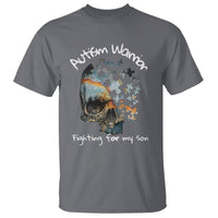 Skull Autism Warrior T Shirt Fighting For My Son Love Support - Wonder Print Shop