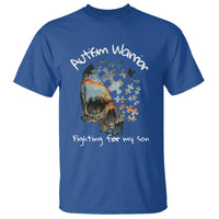Skull Autism Warrior T Shirt Fighting For My Son Love Support - Wonder Print Shop