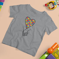 Heart Autism Awareness T Shirt For Kid Spectrum Puzzle Piece Together Love Support - Wonder Print Shop