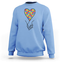 Heart Autism Awareness Sweatshirt Spectrum Puzzle Piece Together Love Support - Wonder Print Shop