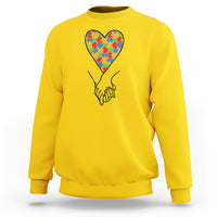 Heart Autism Awareness Sweatshirt Spectrum Puzzle Piece Together Love Support - Wonder Print Shop