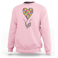 Heart Autism Awareness Sweatshirt Spectrum Puzzle Piece Together Love Support - Wonder Print Shop