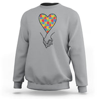 Heart Autism Awareness Sweatshirt Spectrum Puzzle Piece Together Love Support - Wonder Print Shop