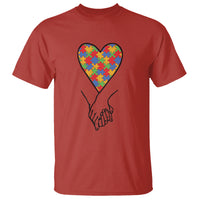 Heart Autism Awareness T Shirt Spectrum Puzzle Piece Together Love Support - Wonder Print Shop