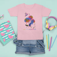 Autism Awareness T Shirt For Kid Colorful Sunflower With Bird Spectrum Ribbon - Wonder Print Shop