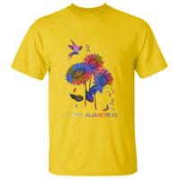 Autism Awareness T Shirt Colorful Sunflower With Bird Spectrum Ribbon - Wonder Print Shop