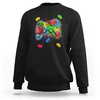 Autism Awareness Gamer Sweatshirt Video Game Control Puzzle Piece - Wonder Print Shop