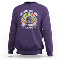 Autism Mom Sweatshirt Mother And Son Best Friends For Life Retro - Wonder Print Shop