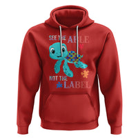 Turtle Autism Hoodie See The Able Not The Label Puzzle Pieces - Wonder Print Shop